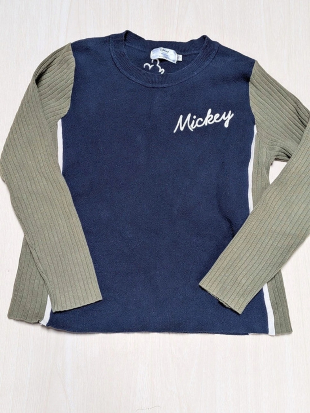Y2K Mickey Colorblock Fitted Knit Top S/M